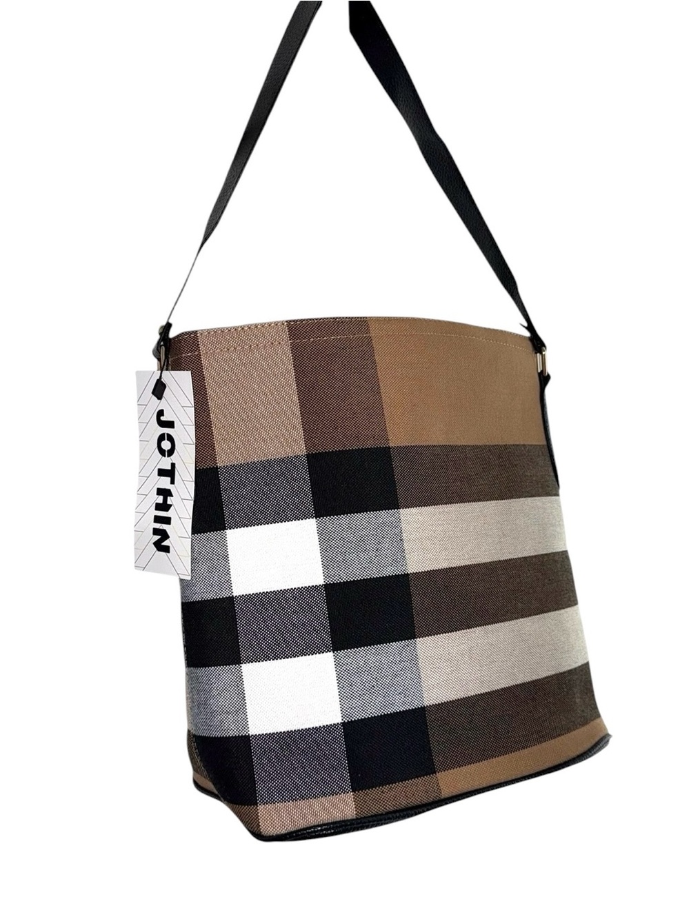 JOTHIN Plaid Shoulder/X-body Bucket Bag - NWT